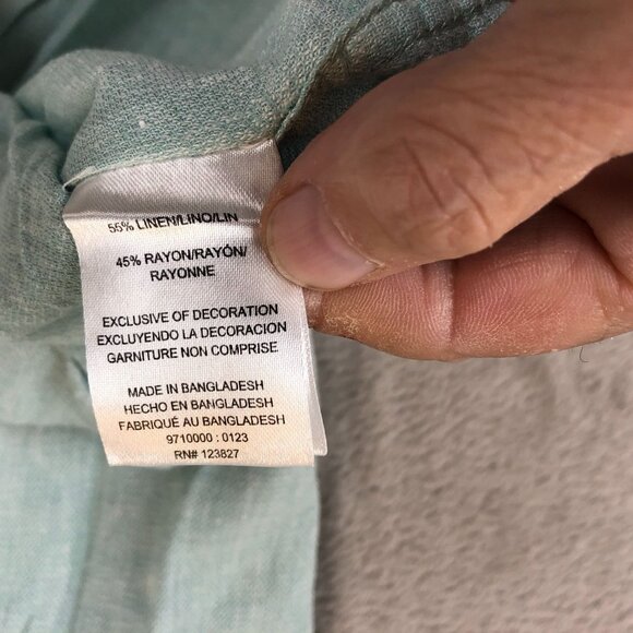 Bruno Positano Mens Button Up Shirt Medium Light Blue Short Sleeve Linen Blend - Picture 7 of 13